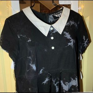 Killstar Skater Dress, Black and Grey-ish blue